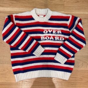 MOTHER The‎ Biggie Oversized  Sweater - Red, Blue, and White